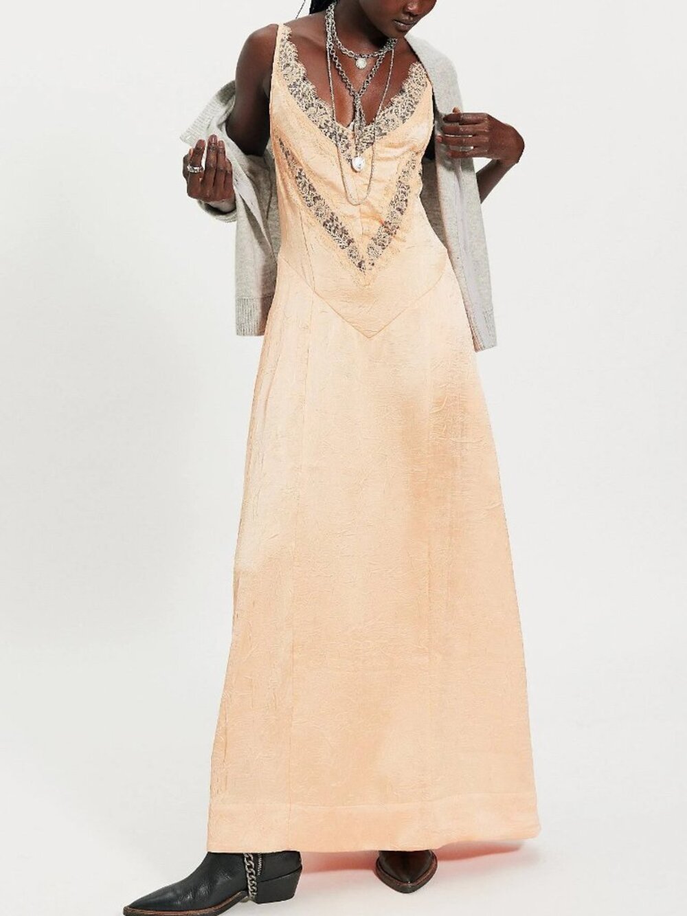 Free People Maybe Forever Maxi Dress - Bellini Orange - Size 0